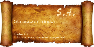 Strasszer Andor névjegykártya